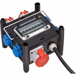 Brennenstuhl 1153690400 prolunghe e multiple 2 m 5 presa(e) AC Esterno Nero, Blu, Rosso - Vista aggiuntiva 2