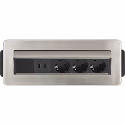 Brennenstuhl 1396200113 prolunghe e multiple 2 m 3 presa(e) AC Interno Nero, Acciaio inox - Vista aggiuntiva 6
