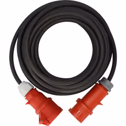 Brennenstuhl 1169390250, 25 m, Esterno, IP44, Resistente all'olio, Resistente ai raggi UV, Nero, Rosso, 400 V
