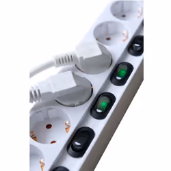Brennenstuhl 1153110126 prolunghe e multiple 2 m 6 presa(e) AC Interno Bianco - Vista aggiuntiva 5
