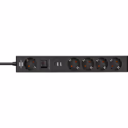 Brennenstuhl 1159780615 prolunghe e multiple 1,5 m 5 presa(e) AC Interno Nero, Grigio - Vista aggiuntiva 4