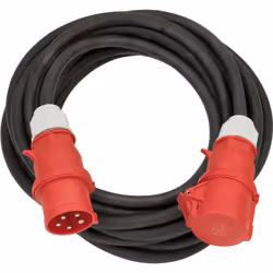 Brennenstuhl 1167320100, 10 m, Esterno, IP44, Resistente all'olio, Resistente ai raggi UV, Nero, Rosso, 400 V
