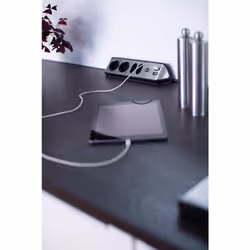 Brennenstuhl 1153590410 prolunghe e multiple 2 m 4 presa(e) AC Interno Nero, Argento - Vista aggiuntiva 5