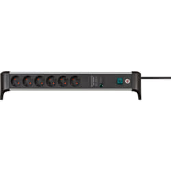 Brennenstuhl 1391020600 prolunghe e multiple 3 m 6 presa(e) AC Interno Nero, Argento