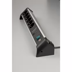 Brennenstuhl 1391020600 prolunghe e multiple 3 m 6 presa(e) AC Interno Nero, Argento