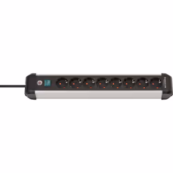 Brennenstuhl 1391030800, 3 m, Interno, Ad angolo, IP20, Nero, Argento, 8 presa(e) AC