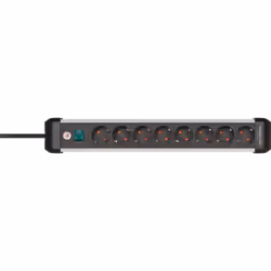 Brennenstuhl 1391030800 prolunghe e multiple 3 m 8 presa(e) AC Interno Nero, Argento