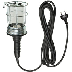 Brennenstuhl - Lampada Portatile da Lavoro 60W con Gabbia di Protezione, Attacco E27, Impugnatura in Gomma e Cavo 5m - Adatta per Cantiere, Officina,