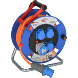 Brennenstuhl 1182690200 prolunghe e multiple 25 m 4 presa(e) AC Esterno Nero, Blu, Arancione