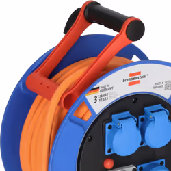 Brennenstuhl 1182690200 prolunghe e multiple 25 m 4 presa(e) AC Esterno Nero, Blu, Arancione - Vista aggiuntiva 4