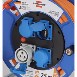 Brennenstuhl 1182690200 prolunghe e multiple 25 m 4 presa(e) AC Esterno Nero, Blu, Arancione - Vista aggiuntiva 5