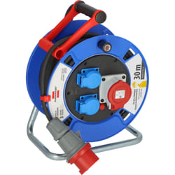 Brennenstuhl 1182720010 prolunghe e multiple 30 m 3 presa(e) AC Esterno Nero, Blu, Grigio, Rosso