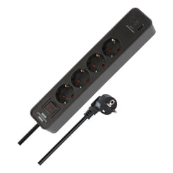 Brennenstuhl 1153240216 prolunghe e multiple 1,5 m 4 presa(e) AC Interno Antracite, Nero