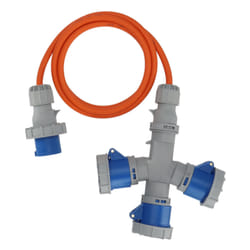 Brennenstuhl 1167670205 prolunghe e multiple 2 m 3 presa(e) AC Esterno Arancione, Blu, Grigio