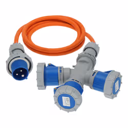Brennenstuhl 1167670205 prolunghe e multiple 2 m 3 presa(e) AC Esterno Arancione, Blu, Grigio - Vista aggiuntiva 2