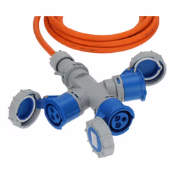 Brennenstuhl 1167670205 prolunghe e multiple 5 m 3 presa(e) AC Esterno Arancione, Blu, Grigio - Vista aggiuntiva 3