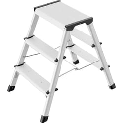 D60 4443-701 Alluminio Sgabello pieghevole a doppia salita Pieghevole Altezza operativa max: 235 cm Argento, Nero - Hailo