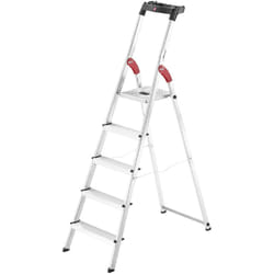 Scaletto Alluminio a Forbice 5 Gradini L60 Hailo Altezza 168 cm