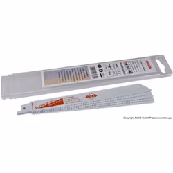 RUKO 33189095 - Pack de 5 sierras de sable bimetal con vástago universal 1/2, para metal y madera, 200 mm (Equivalencia Bosch ...