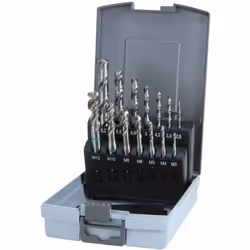 Descrizione del prodotto: Set di rubinetti per macchine DIN 371/376 HSS Per filettature metriche secondo DIN ISO 13 Dimension ...