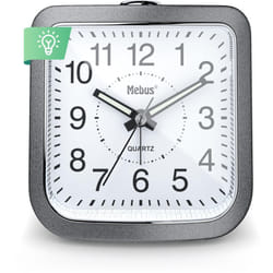 Mebus - Sveglia de Quarzo, silenziosa, non toccabile, lancette luminose, sveglia con snooze de Sveglia, snooze de Sveglia, quadrante illuminato con