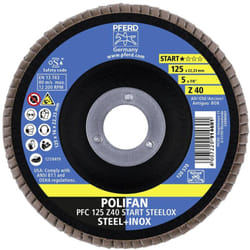 Pferd - 69300934 pfc 125 z 40 start steelox Disco con falde Diametro 125 mm ø foro 22.23 mm Acciaio, Acciaio inox 10 pz.