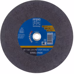 PFERD - Dischi da taglio fissi 80 T 350-2,8 K PSF CHOP STEELOX/25,4 (5) // Utensile molto tagliente in durezza K con un tessu ...
