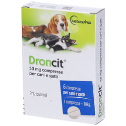 Droncit 50mg Farmaco Veterinario Infestazioni Parassitarie di Cani e Gatti 6 Compresse