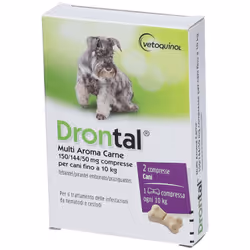 Drontal Multi Aroma Carne Farmaco Veterinario Infestazioni Intestinali dei Cani 2 Compresse