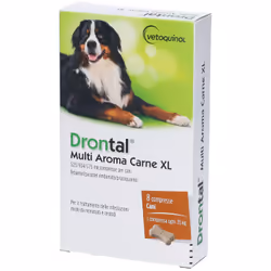 Drontal Multi Aroma Carne XL Farmaco Veterinario Infestazioni Intestinali dei Cani di Grande Taglia 8 Compresse