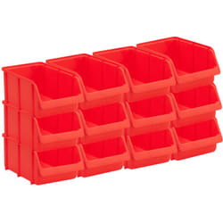 Hünersdorff - Set 12 cassetti impilabili, cassette portaoggetti, organizer per utensili, elevata stabilità dimensionale e capacità di carico, in