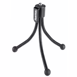 Hama Mini treppiedi "Flexi", nero (12 cm - 58 g), testa fissa, gambe a sezione singola, 3 gamba/gambe, Nero, 10 cm, 58 g