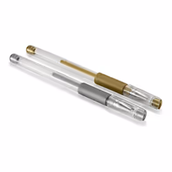 Hama Classic Penna in gel con cappuccio Oro, Argento 2 pz