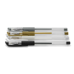 Hama Classic Penna in gel con cappuccio Nero, Oro, Argento, Bianco 4 pz