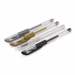 Hama Classic Penna in gel con cappuccio Nero, Oro, Argento, Bianco 4 pz