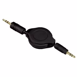 Hama Cavo Jack 3.5 mm M/Jack 3.5 mm M, 1,1 metri, connettori dorati, nero, stereo, avvolgibile, 3.5mm, Maschio, Maschio, 1,1 ...