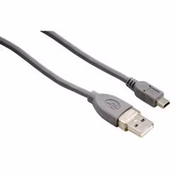 Hama Cavo USB A 2.0/Mini USB B 2.0, 0,25 metri, grigio, 1 stella, 0,25 m, Mini-USB B, 0,48 Gbit/s, Grigio