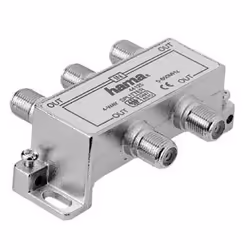 Hama CATV Splitter, 4 Way, Splitter per cavo, 5 - 862 MHz, Argento, Metallo, 1 pz