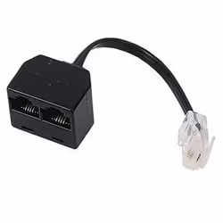 Hama Modular plug US 8p4c -> 2 modular couplers US 8p4c, 0,1 m, RJ-45, 2 x RJ-45, Nero