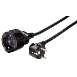 Hama "Profi" Extension Cable with Earth Contact, 2 m, black Nero