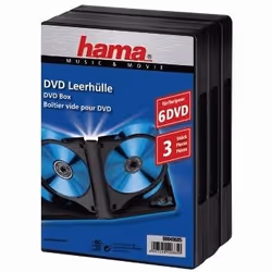 Hama DVD Box 6, Black, Pack - 3 pieces 6 dischi Nero - Vista aggiuntiva 2