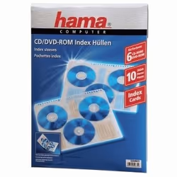 Hama CD-ROM Index Sleeves 60 dischi Trasparente