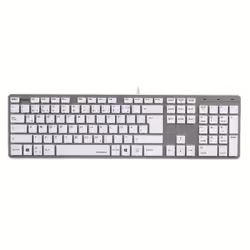 Hama Rossano tastiera USB Argento, Bianco