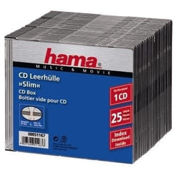 Hama CD Slim Box, black, pack of 25 pcs 1 dischi Nero