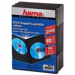 Hama Custodia DVD slim doppia - 10 pz., 2 dischi, Nero