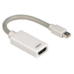 Hama Cavetto adattatore Mini Display Port M/HDMI F per Mac, compatibile Thunderbolt, Vesa 1.1a, doppia schermatura, ferrite, bianco