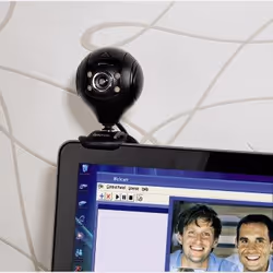 Hama Webcam per PC HD "Spy Protect", HD 720p 16:9, USB+Jack 3,5mm, microfono integrato, 4 led, supporto a clip, protezioni lenti, nero - Vista aggiuntiva 4