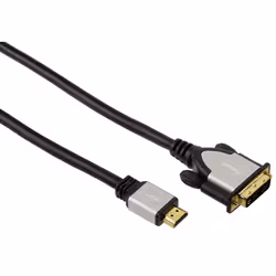 Hama 00054533, 1,8 m, DVI-D, HDMI, Maschio/Maschio, Oro, Nero, Argento