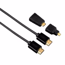 Hama High Speed HDMI Cable Ethernet, 1.50m + 2 HDMI adapters, 1,5 m, HDMI tipo A (Standard), HDMI tipo A (Standard), 4096 x 2 ...