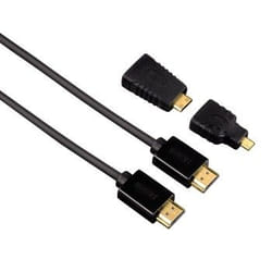 Hama High Speed HDMI Cable Ethernet, 1.50m + 2 HDMI adapters cavo HDMI 1,5 m HDMI tipo A (Standard) Nero